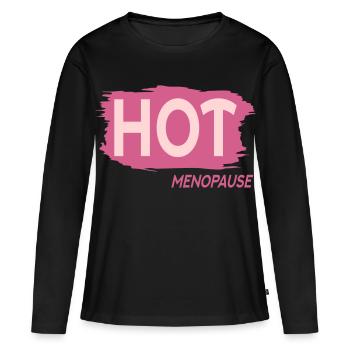 Bouffées de chaleur Ménopause - T-shirt manches longues Premium bio Femme - noir - Devant - Julia (174cm)