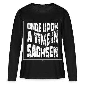 Il était une fois en Saxe - T-shirt manches longues Premium bio Femme - noir - Devant - Julia (174cm)