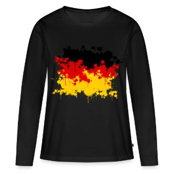 L’Allemagne Goutte - T-shirt manches longues Premium bio Femme - noir - Devant - Julia (174cm)