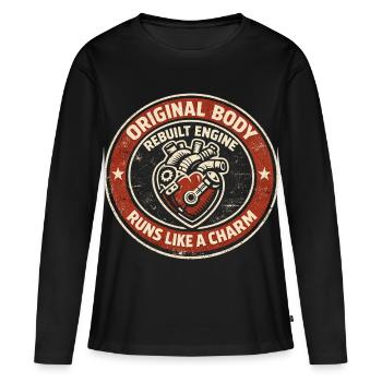 Heart Surgery Humor Heart Motorcycle Gift - Women's Premium Organic Long Sleeve Shirt - black - Front - Julia (174cm)