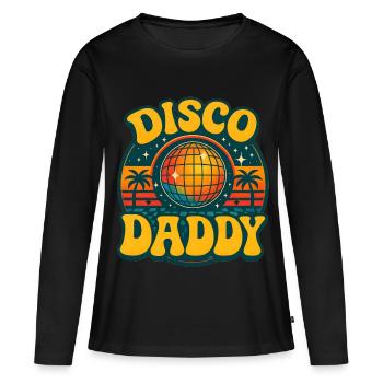 Vintage Disco Daddy Retro Dad - Frauen Premium Bio Langarmshirt - Schwarz - Vorne - Julia (174cm)