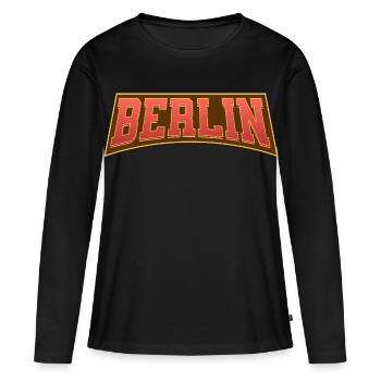 Berlin - T-shirt manches longues Premium bio Femme - noir - Devant - Julia (174cm)
