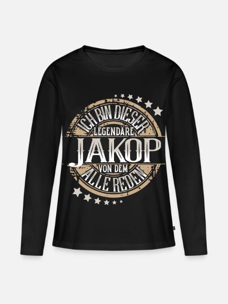 Jakop - Frauen Premium Bio Langarmshirt - Schwarz