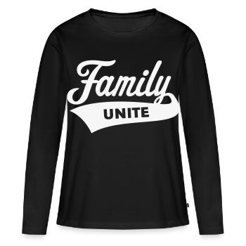 Famille unie (Équipe / Équipe / Blanc) - T-shirt manches longues Premium bio Femme - noir - Devant - Julia (174cm)