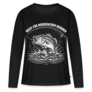 Nicht für Nebensachen Geboren Fischsprung - Frauen Premium Bio Langarmshirt - Schwarz - Vorne - Julia (174cm)