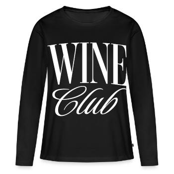 Club de vin - T-shirt manches longues Premium bio Femme - noir - Devant - Julia (174cm)