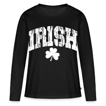 Irlandais - T-shirt manches longues Premium bio Femme - noir - Devant - Julia (174cm)
