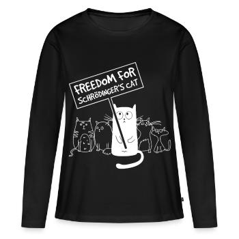 Schrödingers Katze Quantenphysik Nerd Geschenk - Frauen Premium Bio Langarmshirt - Schwarz - Vorne - Julia (174cm)