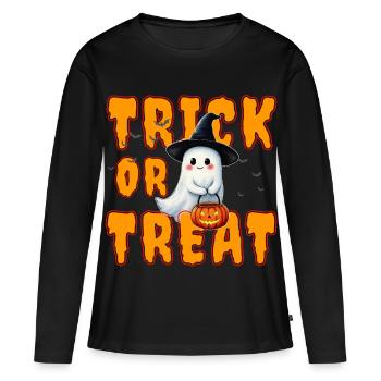 TRICK OR TREAT  - Women's Premium Organic Long Sleeve Shirt - black - Front - Julia (174cm)