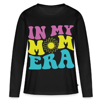 À l’époque de ma mère – Maman rétro tendance - T-shirt manches longues Premium bio Femme - noir - Devant - Julia (174cm)