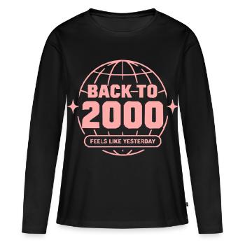 Retour en 2000 : Émotions rétro - T-shirt manches longues Premium bio Femme - noir - Devant - Julia (174cm)