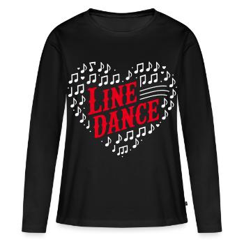 Conception de cœurs de danse en ligne - T-shirt manches longues Premium bio Femme - noir - Devant - Julia (174cm)