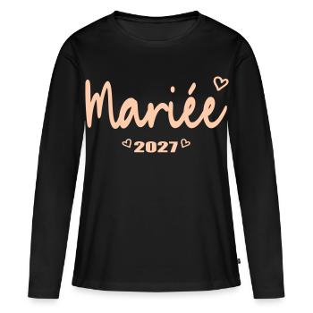 French Bride - Wedding 2027 - Women's Premium Organic Long Sleeve Shirt - black - Front - Julia (174cm)