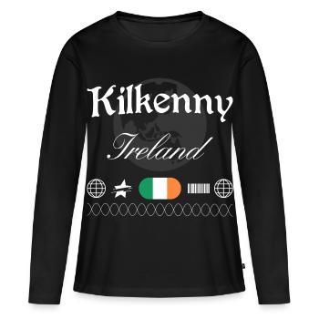 Souvenir de voyage pour le streetwear de Kilkenny en Irlande - T-shirt manches longues Premium bio Femme - noir - Devant - Julia (174cm)