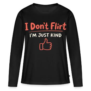 Je ne drague pas – je suis juste gentille - T-shirt manches longues Premium bio Femme - noir - Devant - Julia (174cm)