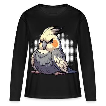 Calopsitte Calopsitte Calopsitte Oiseau calopsitte - T-shirt manches longues Premium bio Femme - noir - Devant - Julia (174cm)