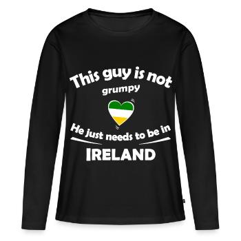 Ireland Heart Design Grumpy? Not necessary - Women's Premium Organic Long Sleeve Shirt - black - Front - Julia (174cm)