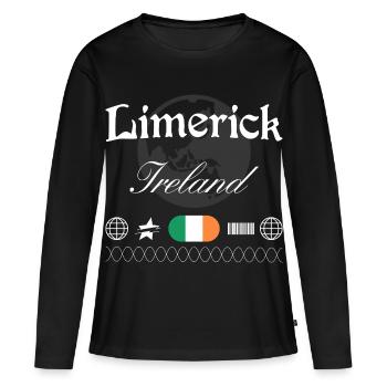 Souvenir de voyage Streetwear Limerick Ireland - T-shirt manches longues Premium bio Femme - noir - Devant - Julia (174cm)