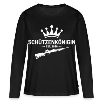 Schützenkönigin 2026 - Frauen Premium Bio Langarmshirt - Schwarz - Vorne - Julia (174cm)