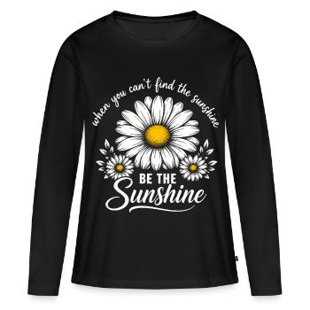 Quand tu ne trouves pas le soleil Sois le soleil - T-shirt manches longues Premium bio Femme - noir - Devant - Julia (174cm)