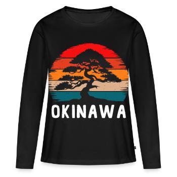 Okinawa, Japon - T-shirt manches longues Premium bio Femme - noir - Devant - Julia (174cm)