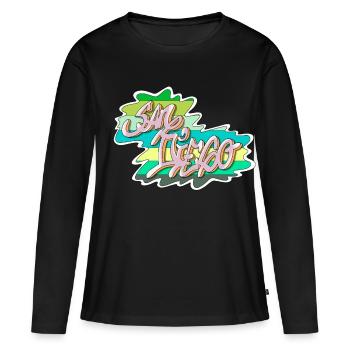 San Diego - T-shirt manches longues Premium bio Femme - noir - Devant - Julia (174cm)