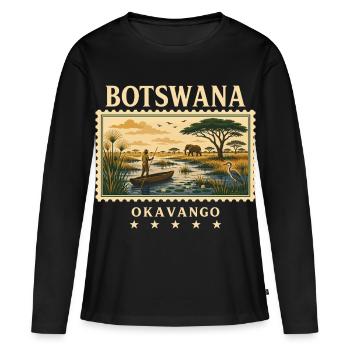 Tournée vintage de l’Okavango au Botswana - T-shirt manches longues Premium bio Femme - noir - Devant - Julia (174cm)