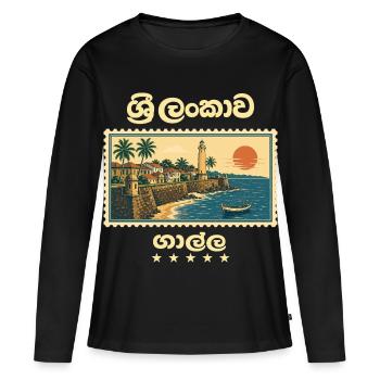 Marque de voyage vintage Sri Lanka Galle - T-shirt manches longues Premium bio Femme - noir - Devant - Julia (174cm)