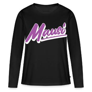 Mausi - T-shirt manches longues Premium bio Femme - noir - Devant - Julia (174cm)