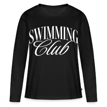 Club de natation - T-shirt manches longues Premium bio Femme - noir - Devant - Julia (174cm)