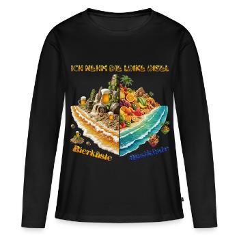 Ich nehm die linke Insel – Bierküste vs. Obstküste - Frauen Premium Bio Langarmshirt - Schwarz - Vorne - Julia (174cm)