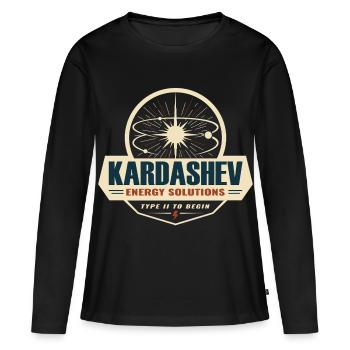 Kardashev Energy Solutions Logo - T-shirt manches longues Premium bio Femme - noir - Devant - Julia (174cm)