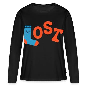 lost sock - Women's Premium Organic Long Sleeve Shirt - black - Front - Julia (174cm)
