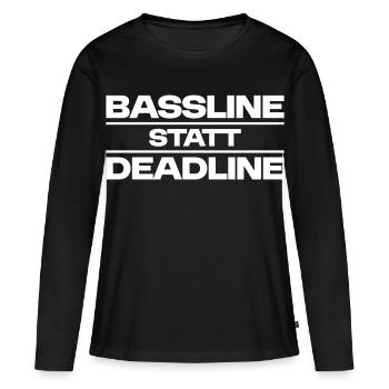 Ligne de basse au lieu de deadline - T-shirt manches longues Premium bio Femme - noir - Devant - Julia (174cm)