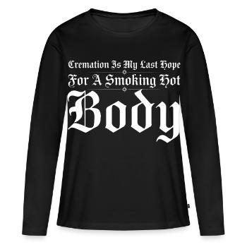 Gothic Irony Bold Blackletter - Women's Premium Organic Long Sleeve Shirt - black - Front - Julia (174cm)