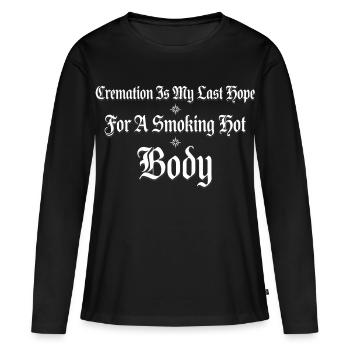 T-shirt Corps Cremation Hope Gothic - T-shirt manches longues Premium bio Femme - noir - Devant - Julia (174cm)