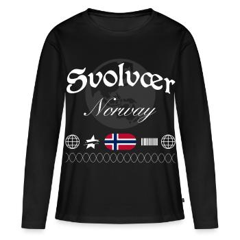 Souvenir de voyage Svolvær Norway Streetwear - T-shirt manches longues Premium bio Femme - noir - Devant - Julia (174cm)