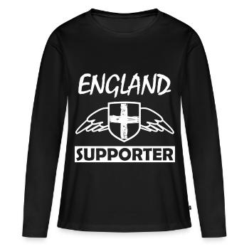 England supporters with wings - Women's Premium Organic Long Sleeve Shirt - black - Front - Julia (174cm)