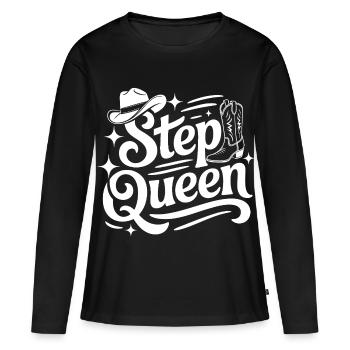 Step Queen Western Line Dance - Women's Premium Organic Long Sleeve Shirt - black - Front - Julia (174cm)