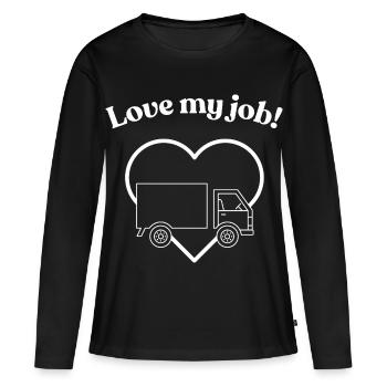 Love My Job - Conception de routiers et de transport - T-shirt manches longues Premium bio Femme - noir - Devant - Julia (174cm)