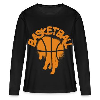Basket-ball - T-shirt manches longues Premium bio Femme - noir - Devant - Julia (174cm)