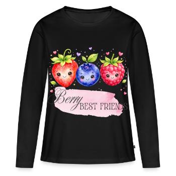 Trio des meilleurs amis de Berry - T-shirt manches longues Premium bio Femme - noir - Devant - Julia (174cm)
