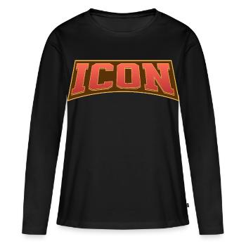 Icon - Women's Premium Organic Long Sleeve Shirt - black - Front - Julia (174cm)