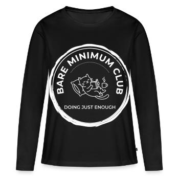 Chemise minimale du club – Travail drôle - T-shirt manches longues Premium bio Femme - noir - Devant - Julia (174cm)