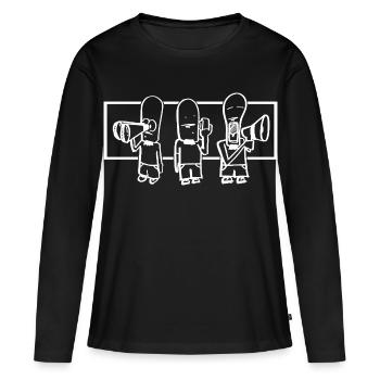 Voix de gribouillis avec mégaphone - T-shirt manches longues Premium bio Femme - noir - Devant - Julia (174cm)