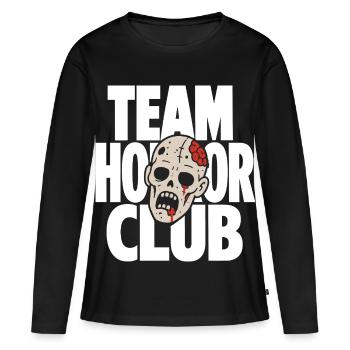 Équipe Horror Club Zombie Head - T-shirt manches longues Premium bio Femme - noir - Devant - Julia (174cm)