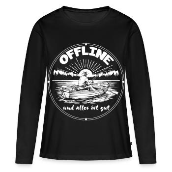 Angeln Natur - Frauen Premium Bio Langarmshirt - Schwarz - Vorne - Julia (174cm)