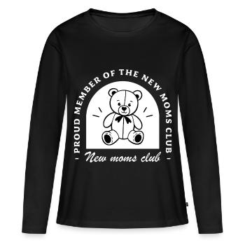 Club des nouvelles mamans - T-shirt manches longues Premium bio Femme - noir - Devant - Julia (174cm)