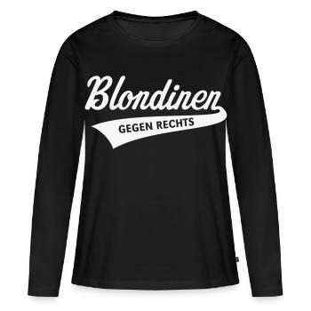 Blondinen Gegen Rechts (Blondine / Blond / White) - Frauen Premium Bio Langarmshirt - Schwarz - Vorne - Julia (174cm)