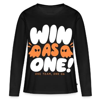 Gagner en tant qu’équipe de jeu unique - T-shirt manches longues Premium bio Femme - noir - Devant - Julia (174cm)